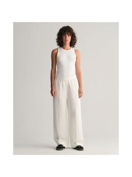 Pantalones de lino Gant blanco