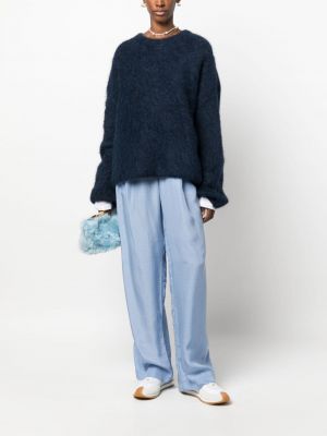 Džemperis ar apaļu kakla izgriezumu Toteme zils