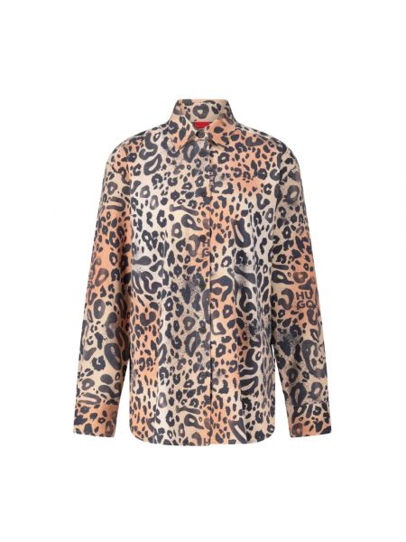 Oversize bluse mit print mit leopardenmuster Hugo Boss