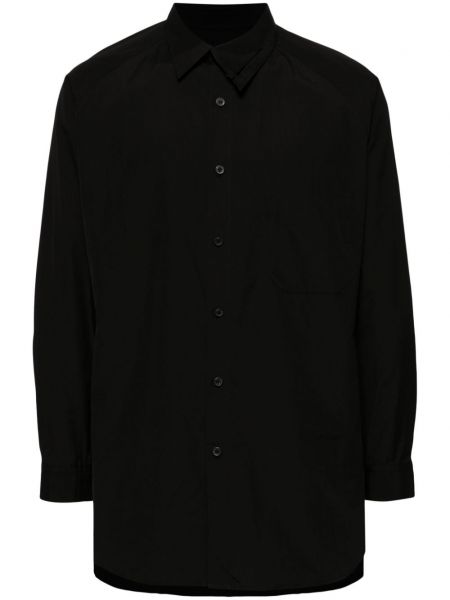 Ασύμμετρο βαμβακερό πουκάμισο Yohji Yamamoto μαύρο