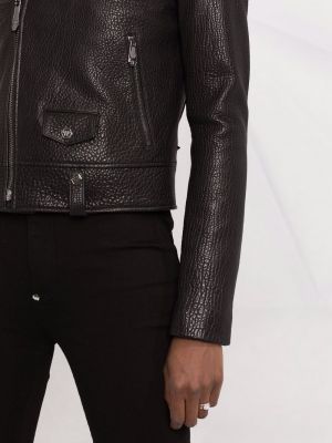 Kožená bunda Philipp Plein černá