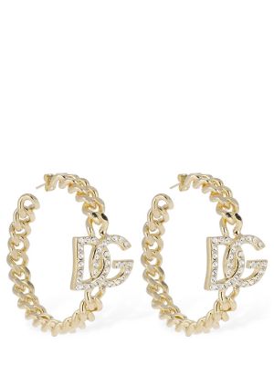 Auskarai su kristalais Dolce & Gabbana auksinė