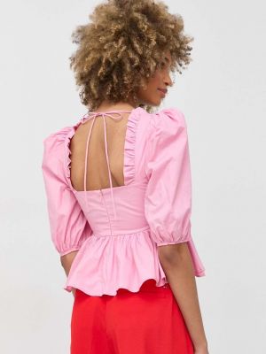 Bluză din bumbac Custommade roz