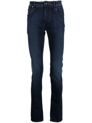 Låg midja skinny fit-jeans Hand Picked blå