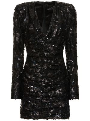 Sukienka mini z dekoltem w serek Rotate czarna