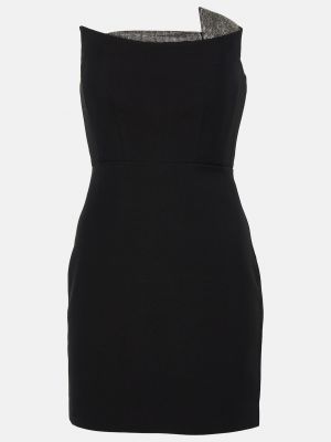 Черное шелковое шерстяное платье мини Roland Mouret