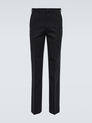 Vlněné klasické kalhoty Prada černé