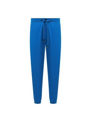 Хлопковые брюки с лампасами Dolce & Gabbana синие
