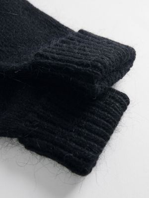 Перчатки вязаные короткие из ангорской шерсти