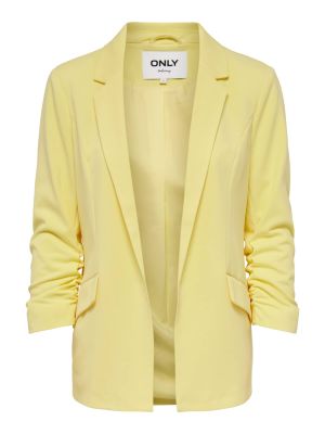 Jednofarebné priliehavé sako s trojštvrťovými rukávmi Only - žltá