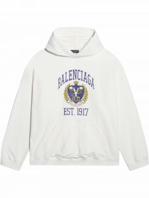 Trykt hettegenser Balenciaga hvit