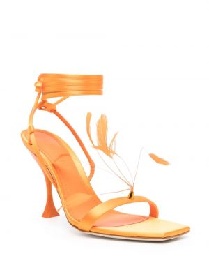 Saténové sandály 3juin oranžové