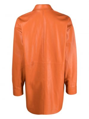 Dabīgās ādas krekls ar spalvām Aeron oranžs