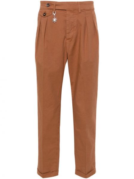 Pantalon droit plissé Manuel Ritz marron