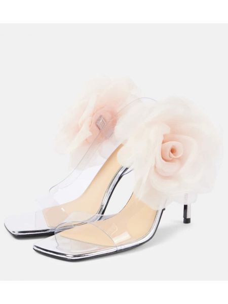 Kožne sandale s cvjetnim printom Magda Butrym ružičasta