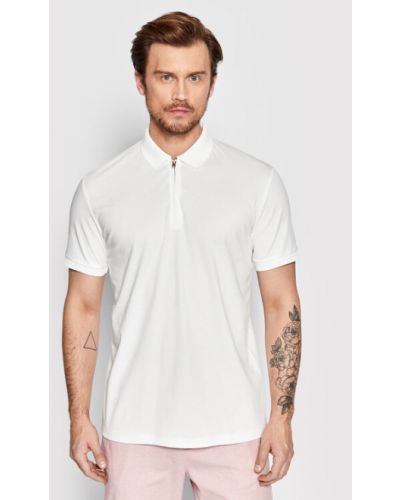 Tricou polo Selected Homme alb