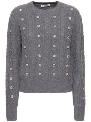 Suéter de lana de cachemir de punto Paco Rabanne gris