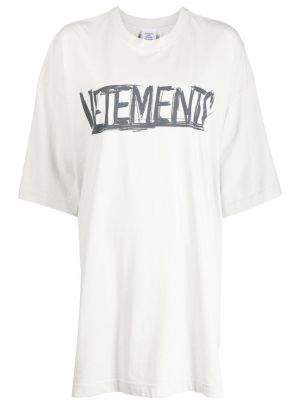 T-shirt con stampa Vetements grigio