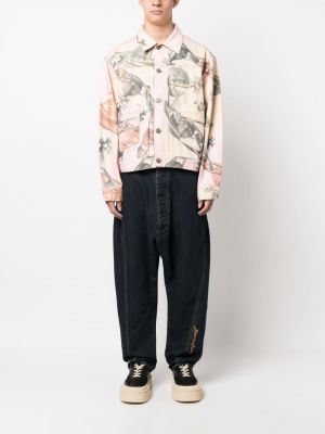 Džínová bunda s potiskem Vivienne Westwood růžová