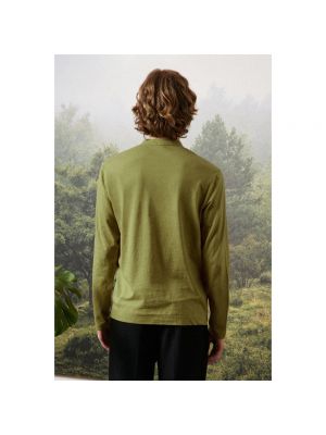 Jersey de cachemir de algodón de tela jersey Massimo Alba verde