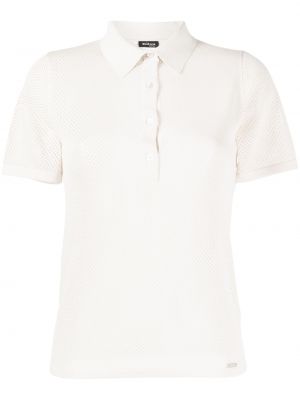 Копринена поло тениска Kiton бяло