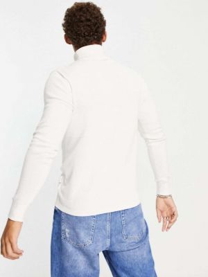 Длинный свитер с высоким воротником Selected белый