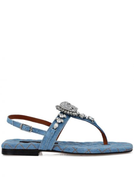 Krištáľové sandále Philipp Plein modrá
