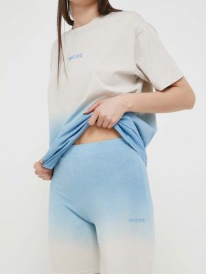 Kratke hlače visoki struk s printom Nicce plava