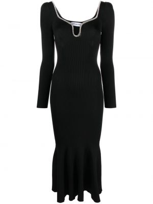 Μίντι φόρεμα με πετραδάκια Self-portrait μαύρο