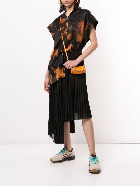 Vestido midi con estampado tie dye Maison Mihara Yasuhiro negro