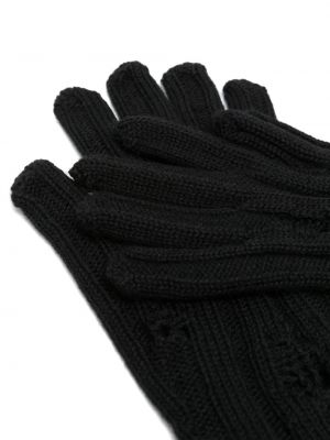 Rękawiczki z przetarciami Mm6 Maison Margiela czarne