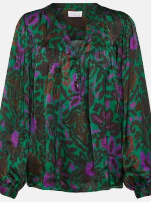 Кадифена сатенена блуза с принт Velvet