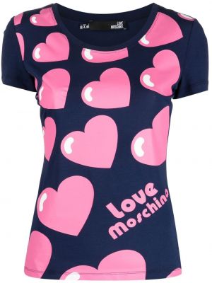 Raštuotas marškinėliai su širdelėmis Love Moschino