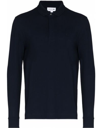 Siuvinėtas polo marškinėliai Lacoste mėlyna