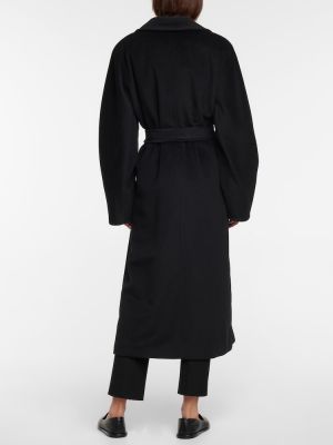 Kašmírový vlněný kabát Max Mara černý