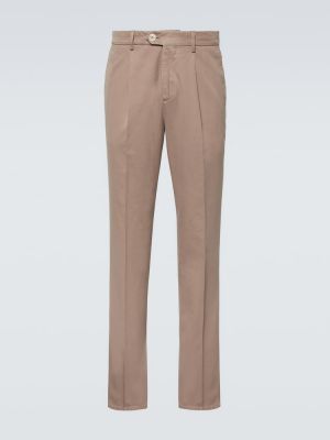Pantaloni chino slim fit di cotone Brunello Cucinelli marrone