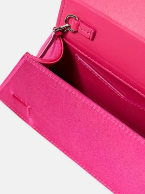 Satenska clutch torbica Amina Muaddi ružičasta