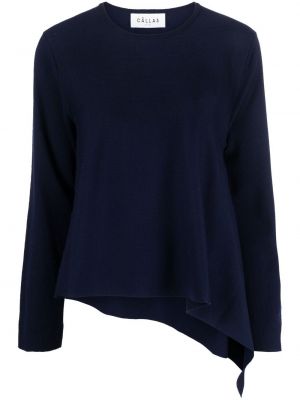 Sweter z wełny merino asymetryczny Câllas Milano niebieski