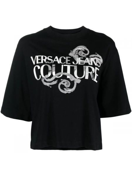 Polo z długim rękawem Versace Jeans Couture czarna
