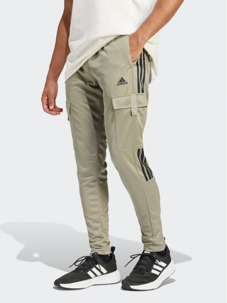Priliehavé cargo nohavice Adidas zelená