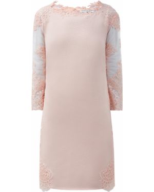 Кружевное шерстяное ажурное платье мини Ermanno Scervino, розовое