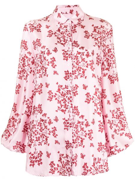 Копринена блуза Macgraw розово