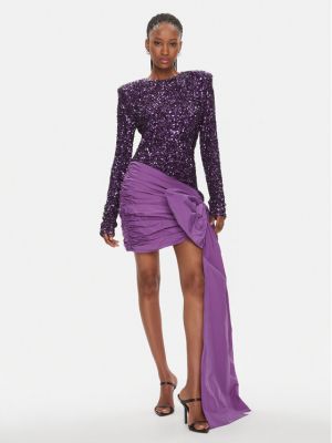 Slim fit koktejlové šaty Rotate fialové