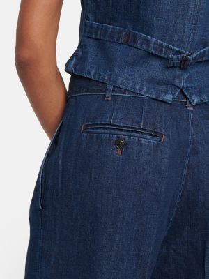 Voľné džínsy s vysokým pásom Polo Ralph Lauren modrá