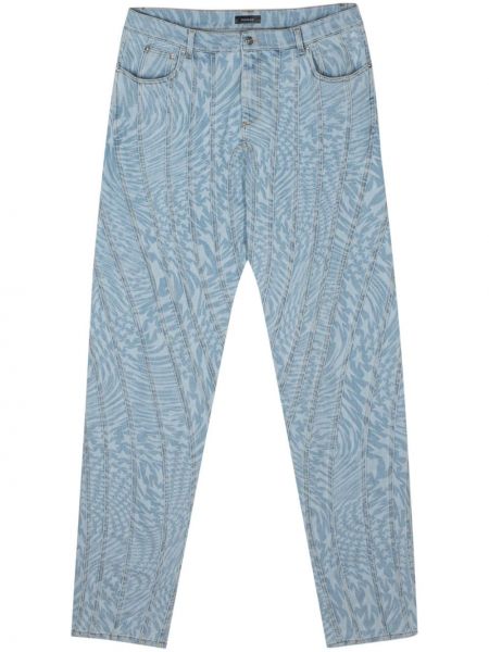 Hviezdne skinny fit džínsy s potlačou Mugler modrá