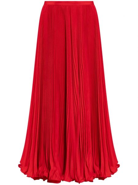 Plisovaná dlhá sukňa Balmain červená