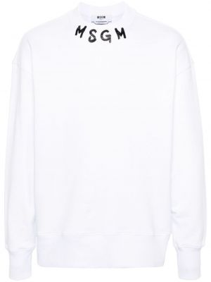 Sweatshirt aus baumwoll mit print Msgm weiß