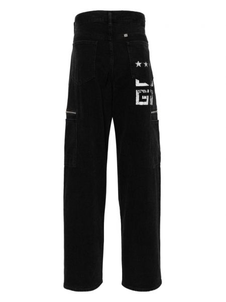 Straight fit džíny s potiskem Givenchy černé