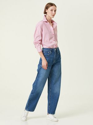 Длинные джинсовые брюки-бочонки Frame Denim синие