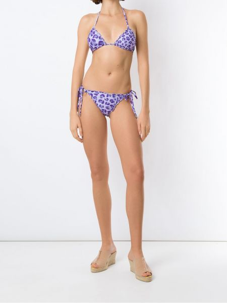 Bikini mit print mit leopardenmuster Amir Slama lila